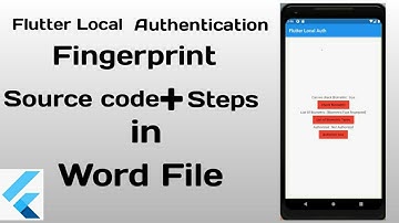 Flutter Local Authentication |Fingerprint App |Fingerprint |Dart Package