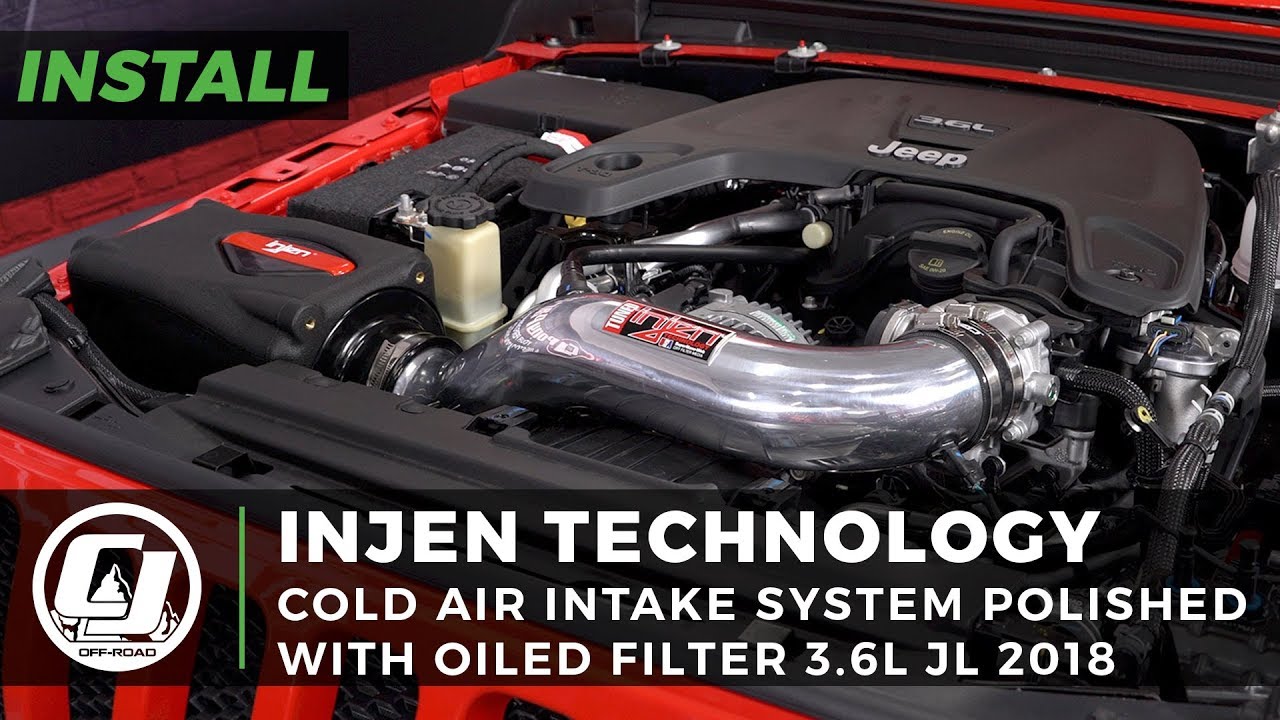 Ditching the stock Jeep JL Wrangler intake! Injen Polished Power-Flow Cold  Air Intake System - YouTube