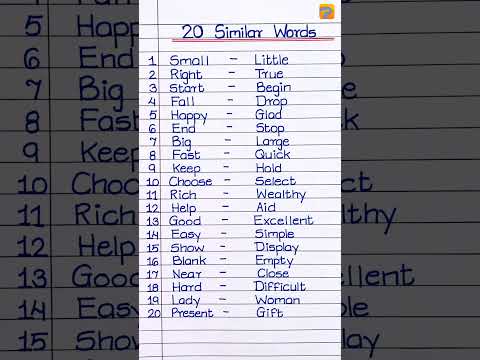 Similar Words Similar Words In English Synonyms Words Similar Word Samaan Arth Wale Shabd 