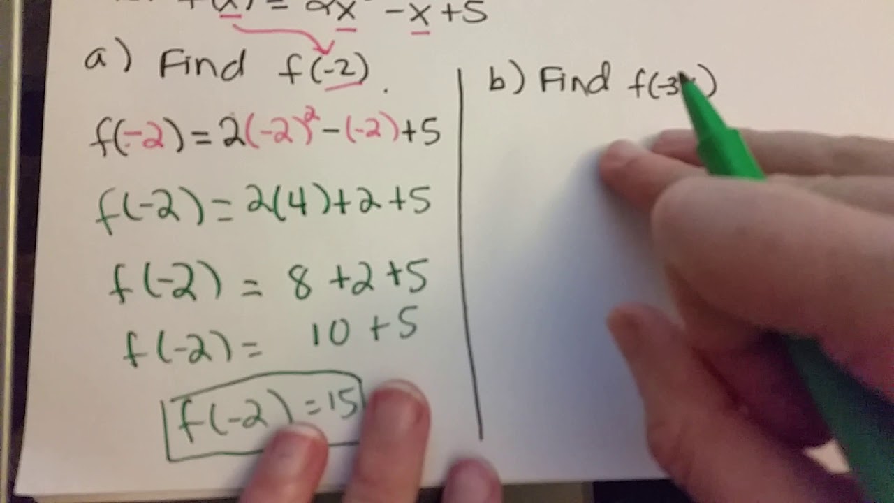 Ex3 Part 1 Function Notation - YouTube