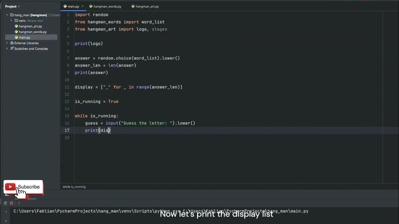 Making of Hangman game using Python 🎮@CodeWithHarry @codingwithsagarcw ...