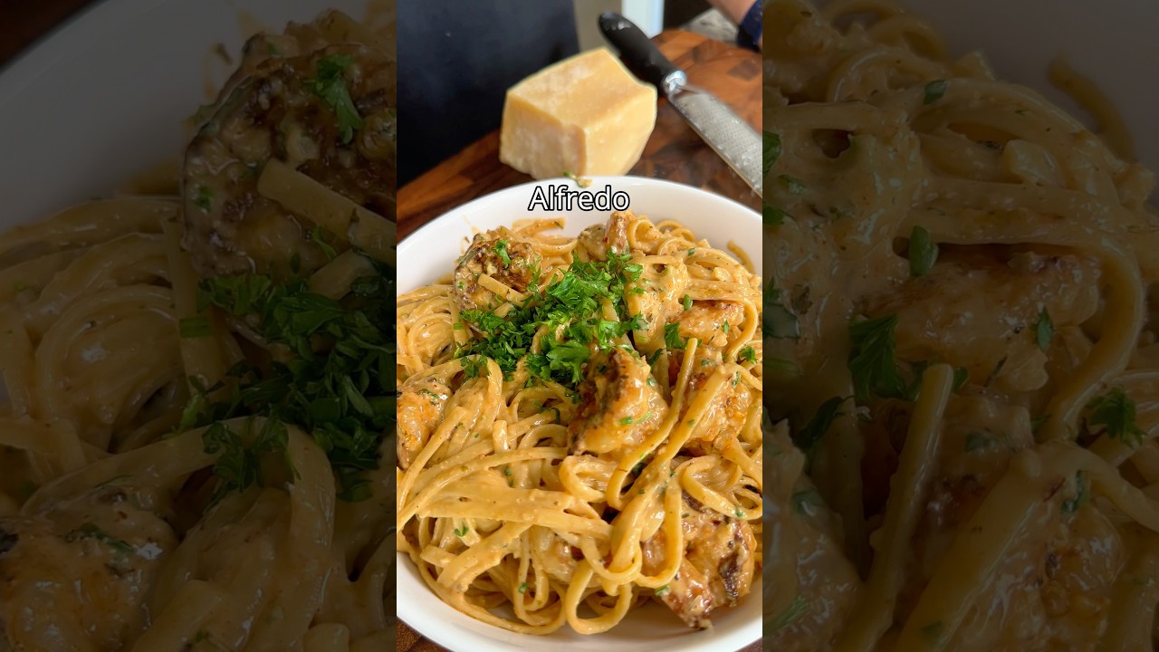 ЛУЧШИЕ Феттучини Альфредо с креветками 🤤