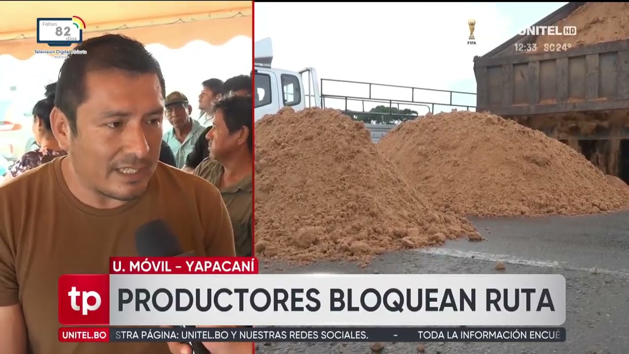 ​Productores de Ichilo bloquean en el puente de Yapacaní: “Es indefinido”, señala la dirigencia