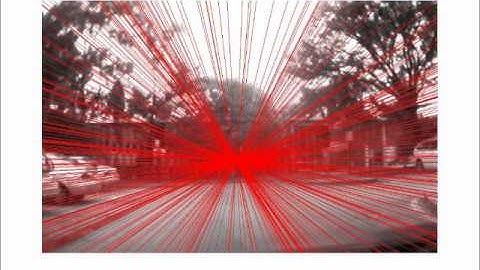 Epipolar point/lines visualization for forward moving vehicle