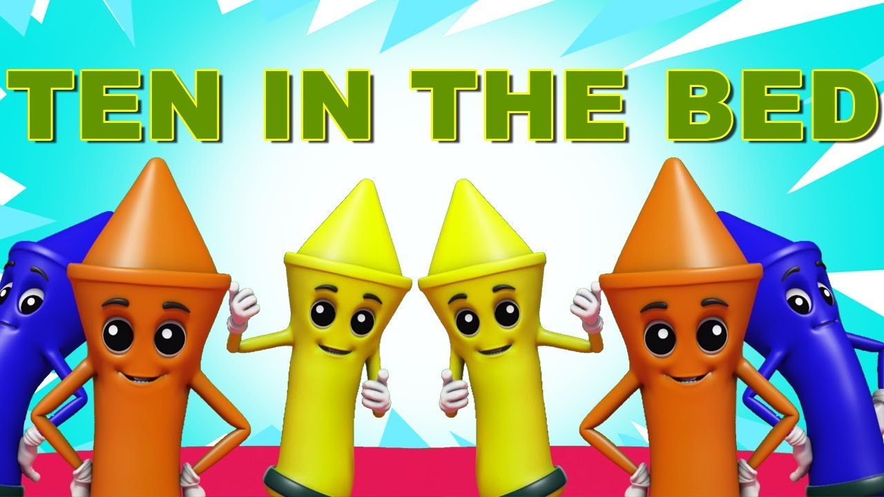 Dez Na Cama | Rimas de berçário Colecção | 3D miúdos Vídeo | Preschool Rhymes | Ten In The Bed