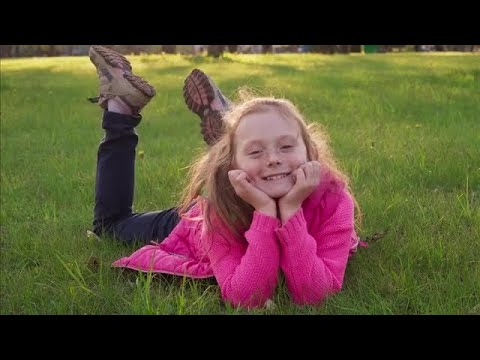 Girl Lying On Grass Stock Video