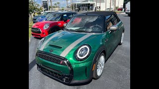 2024 British Racing Green MINI Cooper S Convertible with Malt Brown Leather