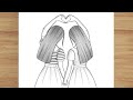 Two Sister Bff Easy Pencil Sketch For Beginners Friendship Day Drawing