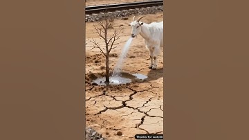 Goat saved the brinjal tree from drying up by watering it 😭 #ai #tree #save #goat
