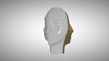 3d model. GLTF / USDZ Split vase