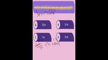 What is the diameter of a sphere whose surface area is 616 cm².#surfaceareaofsolids #sscmts #rrbntpc