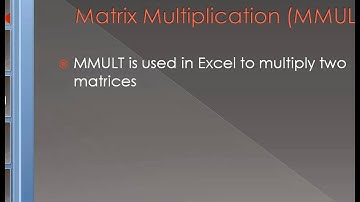 Matrix Multiplication in Excel (MMULT)