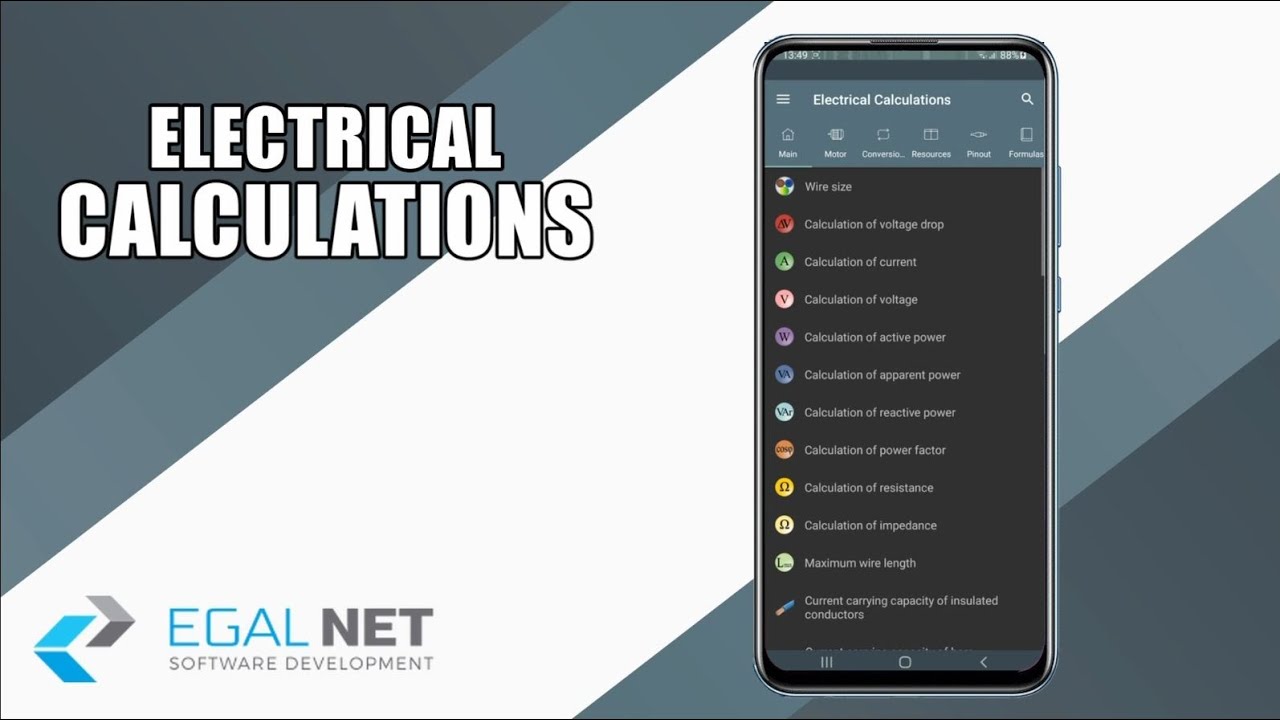 Electrical Calculations - Android App (Old video 2021)