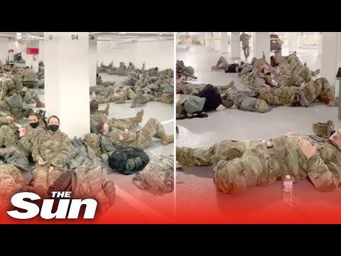 Fury as 5,000 National Guard ‘forced to sleep in a GARAGE’ after Biden’s Inauguration.