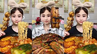 ASMR MUKBANG SPICY FOOD EATING | 매운라면 먹방 | 삼겹살계란덮밥 |매운중국음식 먹방 | 중국면먹방 | CHINESE MUKBANG FOOD 먹방 ASMR