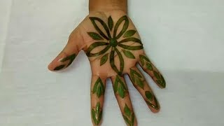 Mehndi trick using henna leaves // easy Method mehndi design // gorintaku leaf design
