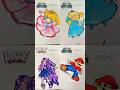 Drawing Rosalina, Peach, Lily, Mario in different Levels #drawing #art #shorts #howtodraw