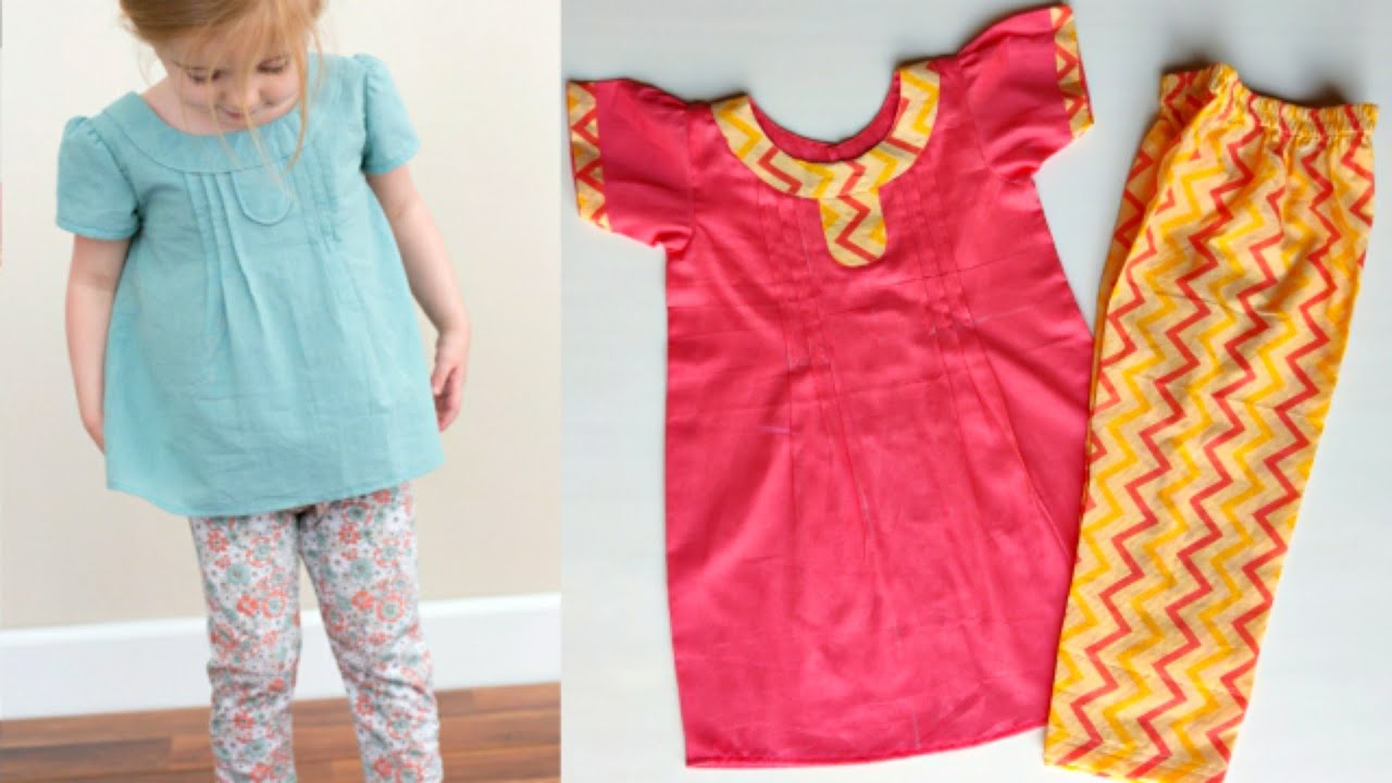 Kids Aline Top and plazo Cutting and stitching/ 56 old baby girl top