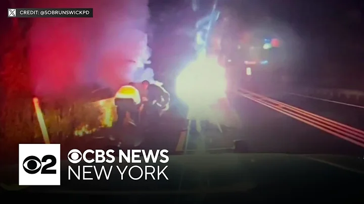 Dramatic video shows South Brunswick, N.J. police rescue man from burning car