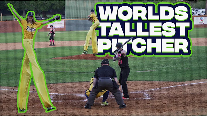 Baseball Player Pitches in Stilts
