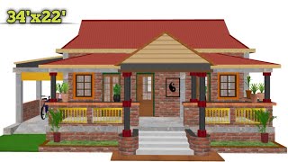 Simple village house design in India l Modern village house design l low cost village house design