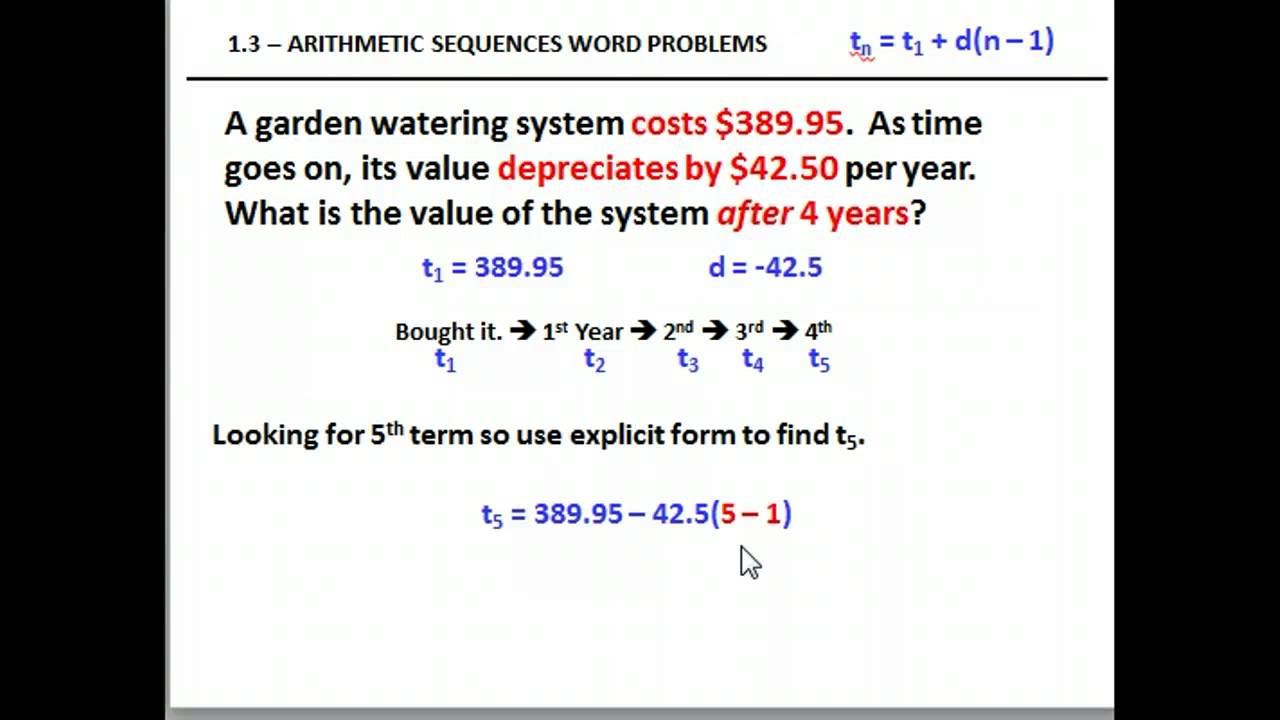 Arithmetic Sequence Word Probs Intended For Arithmetic And Geometric Sequences Worksheet