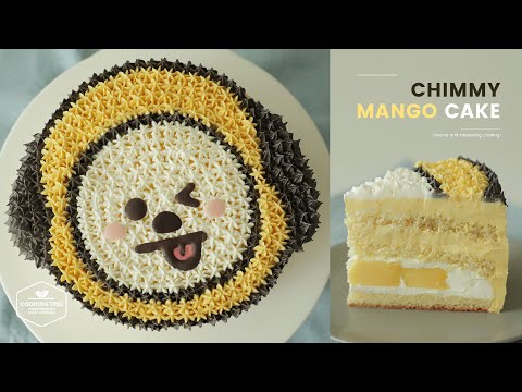 방탄소년단 BT21 치미 망고 케이크 만들기 : BTS Jimin CHIMMY Mango Cake Recipe : マンゴーケーキ | Cooking tree