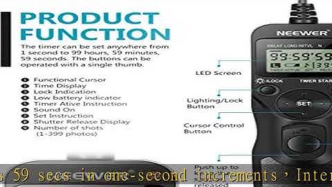 Neewer LCD Timer Shutter Release Remote Control for Canon 700D/T5i, 650D/T4i, 550D/T2i, 500D/T1i, 3