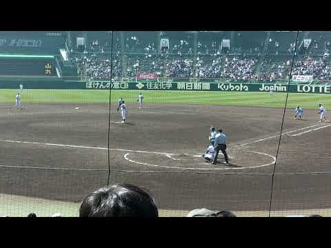 近江高校　中瀬三塁手レフト前タイムリー