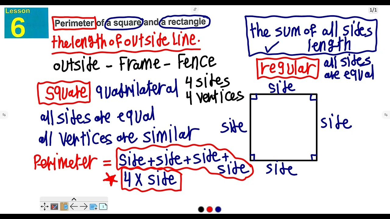Gr3 - Chapter 7 - Lesson 6 - How to find Perimeter of a square and a rectangle