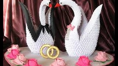3D Origami Swan Couple Collection - Bộ sưu tập mẫu thiên nga đôi đẹp Origami 3D