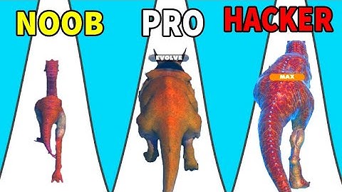 NOOB vs PRO vs HACKER in Dino Run 3D Game Gameplay All Levels Android, ios‏‏‏‏‏
