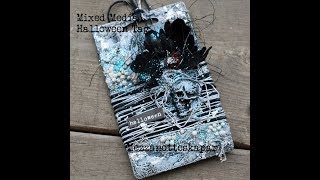 Mixed Media Halloween tag