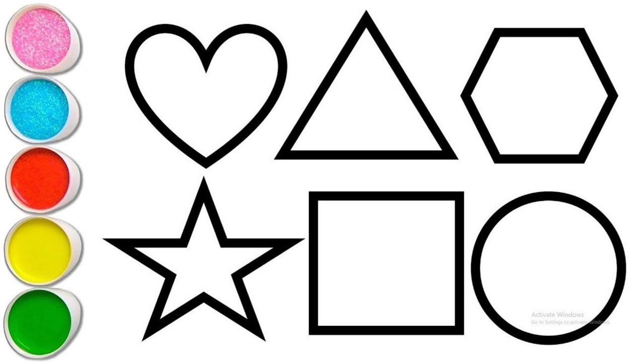 Shapes drawing for kids, Learn 2d shapes, colors for toddlers | Preschool Learning part - 134