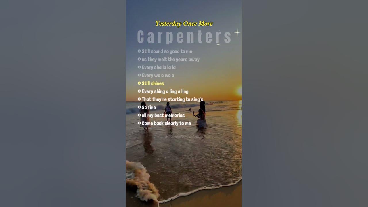 🌟Yesterday Once More 🎤Carpenters | Nostalgic Soft Pop Ballad #lyrics #englishsongs #nostalgicsongs