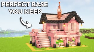 Minecraft: Perfect Cherry Blossom Starter House Tutorial🏠🛠️