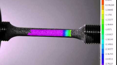 Digital Image Correlation of 304SS Tensile Specimen (Longitudinal Displacement)
