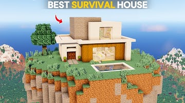 I Built A FLOATING Modern House In Minecraft - Tutorial