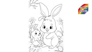 Easter Bunny Coloring Page Printable