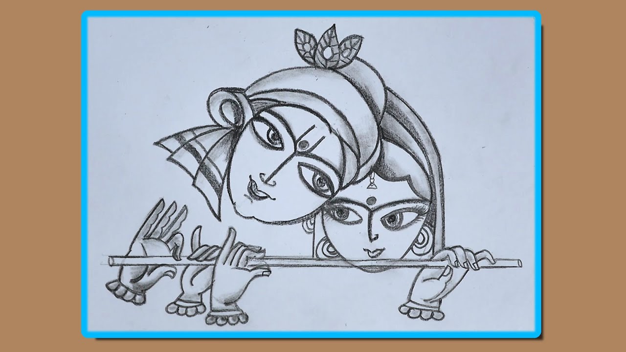 How to Draw Lord Radha krishna easily-Face drawing step by step/Daily