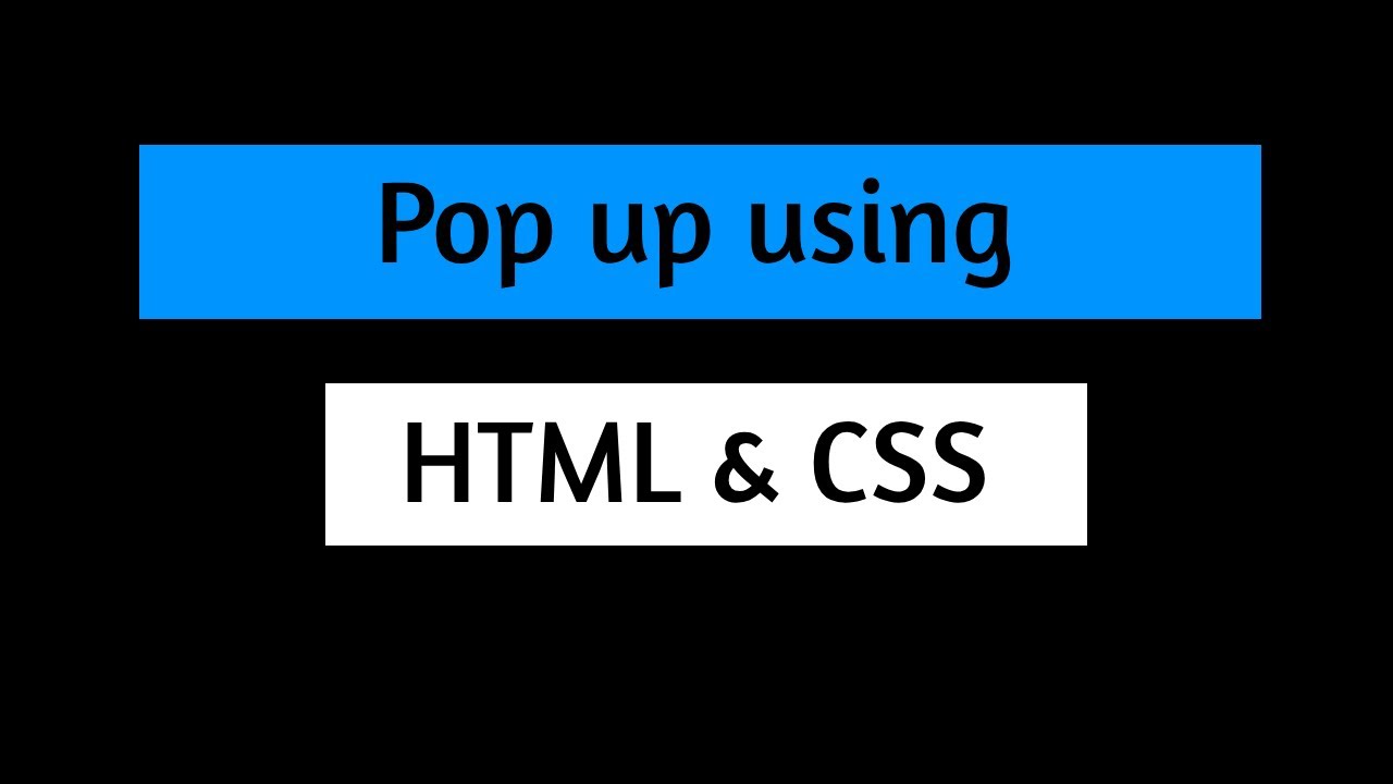 Pop up box using CSS - YouTube