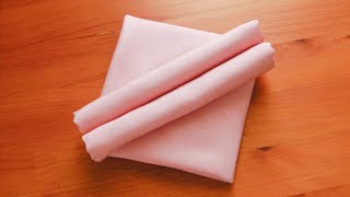 1枚のナプキンで作れます！　簡単で面白いナプキンの折り方4種　【ひもチャンネル、番外編です】　Fancy Napkin Folds
