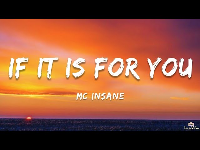 If It Is For You - MC Insane (Lyrics) | The Heal (Album) class=