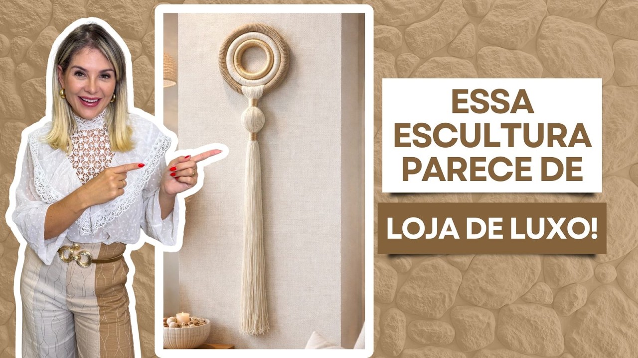 Ninguém acredita que essa escultura de parede é feita com conduíte e barbante!