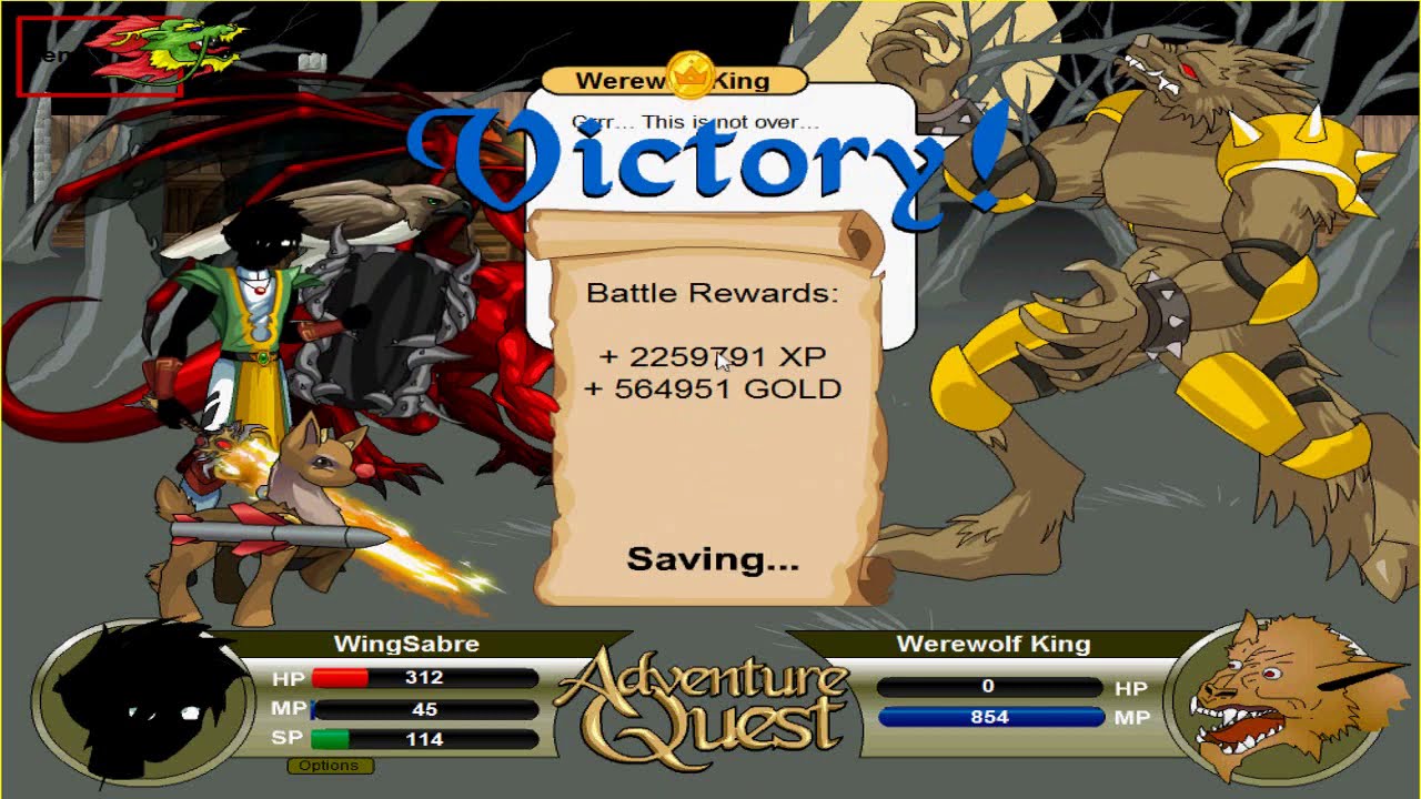 AdventureQuest - 100 Subscribers Special! vs Werewolf King & Safiria