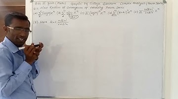 Radius of convergence of power series b.sc final year Maths