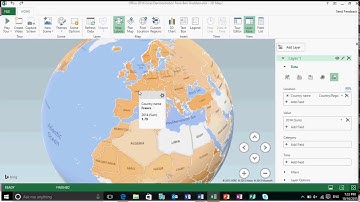 Excel 2016 - Playing around with the NEW built-in 3D maps.
