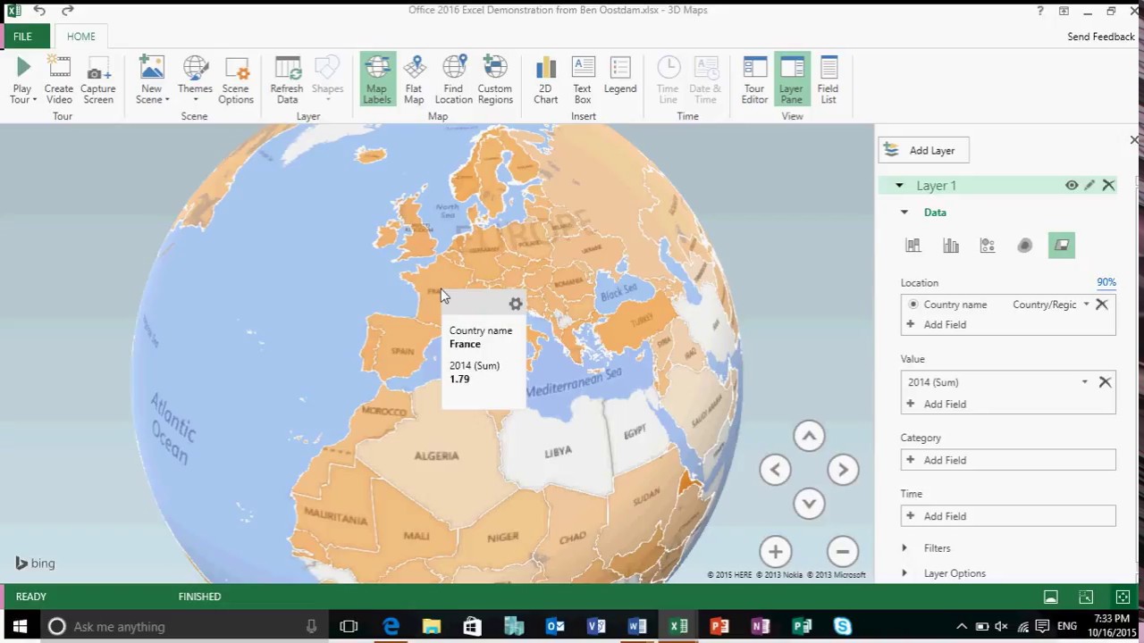 3d maps tours excel