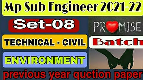 Mp vyapam Sub engineer previous year questions solutions | Environmental engineering