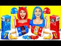 Red Food Vs Blue Food Color Challenge | Everything Only in One Color Mukbang by RATATA CHALLENGE